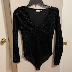 Stretch velvet bodysuit